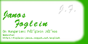 janos foglein business card